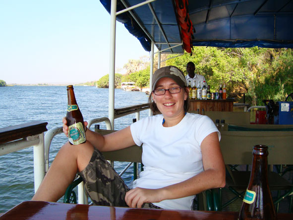Bonita Cronje - relaxing on the Zambezi River